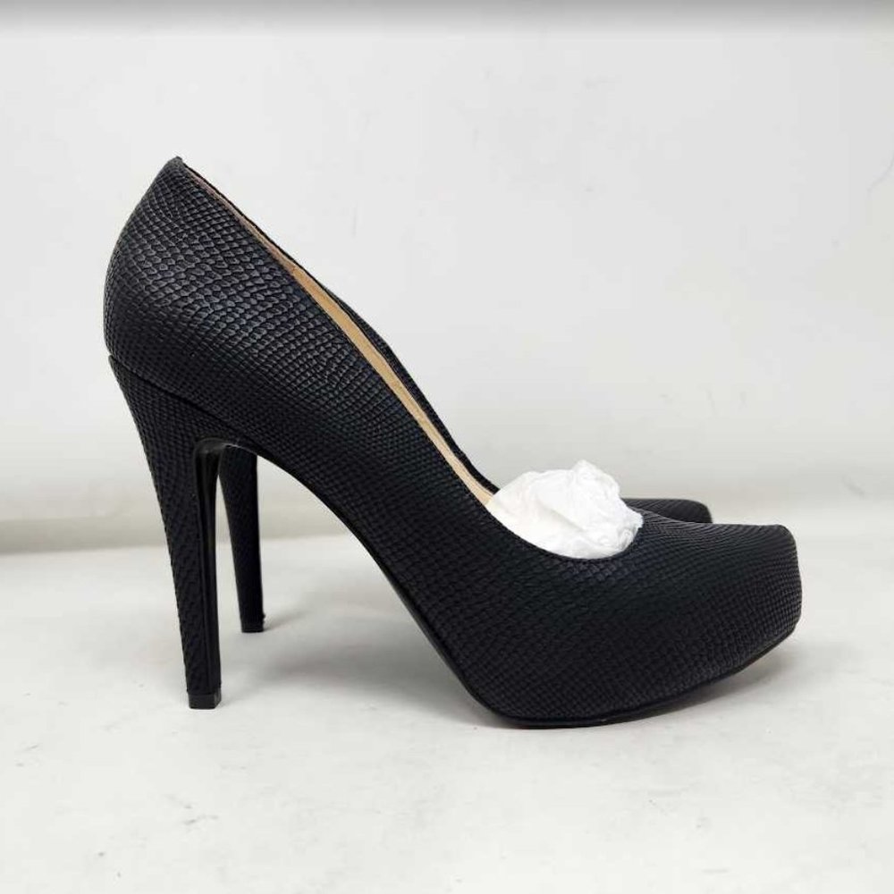 Women's 8 Jessica Simpson Parisah Black Rumba Snake platform stiletto heels